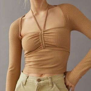 Urban Outfitters Long Sleeve Halter Top